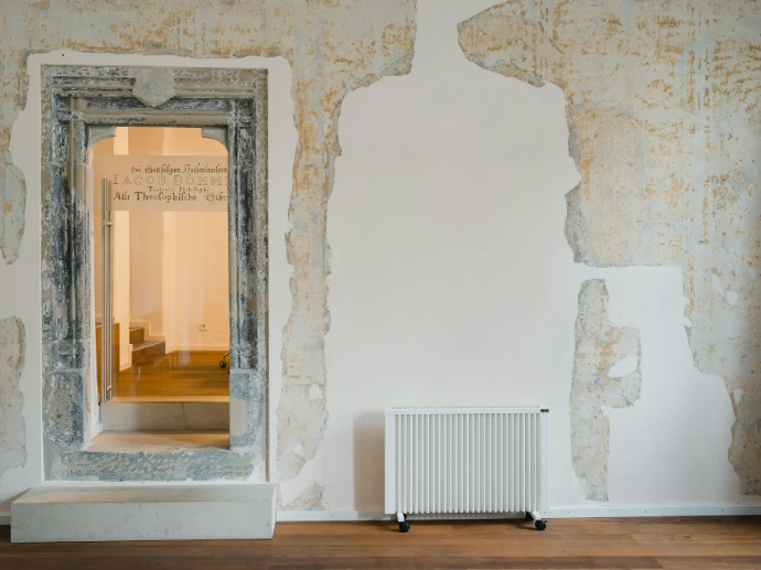 ruined drywall in a room