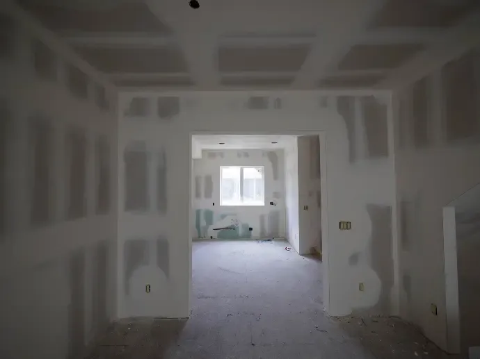 room with drywall finishing work done